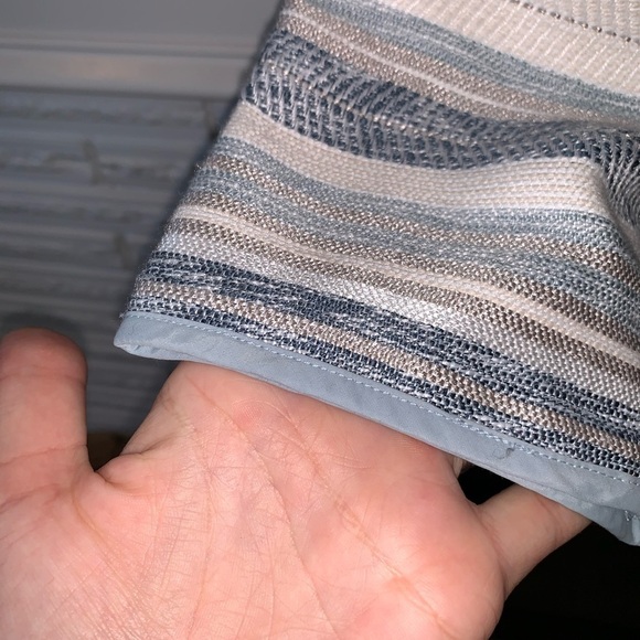 Chico’s Striped Blue Woven Lightweight Moto Style Jacket Size Medium - Picture 7 of 8